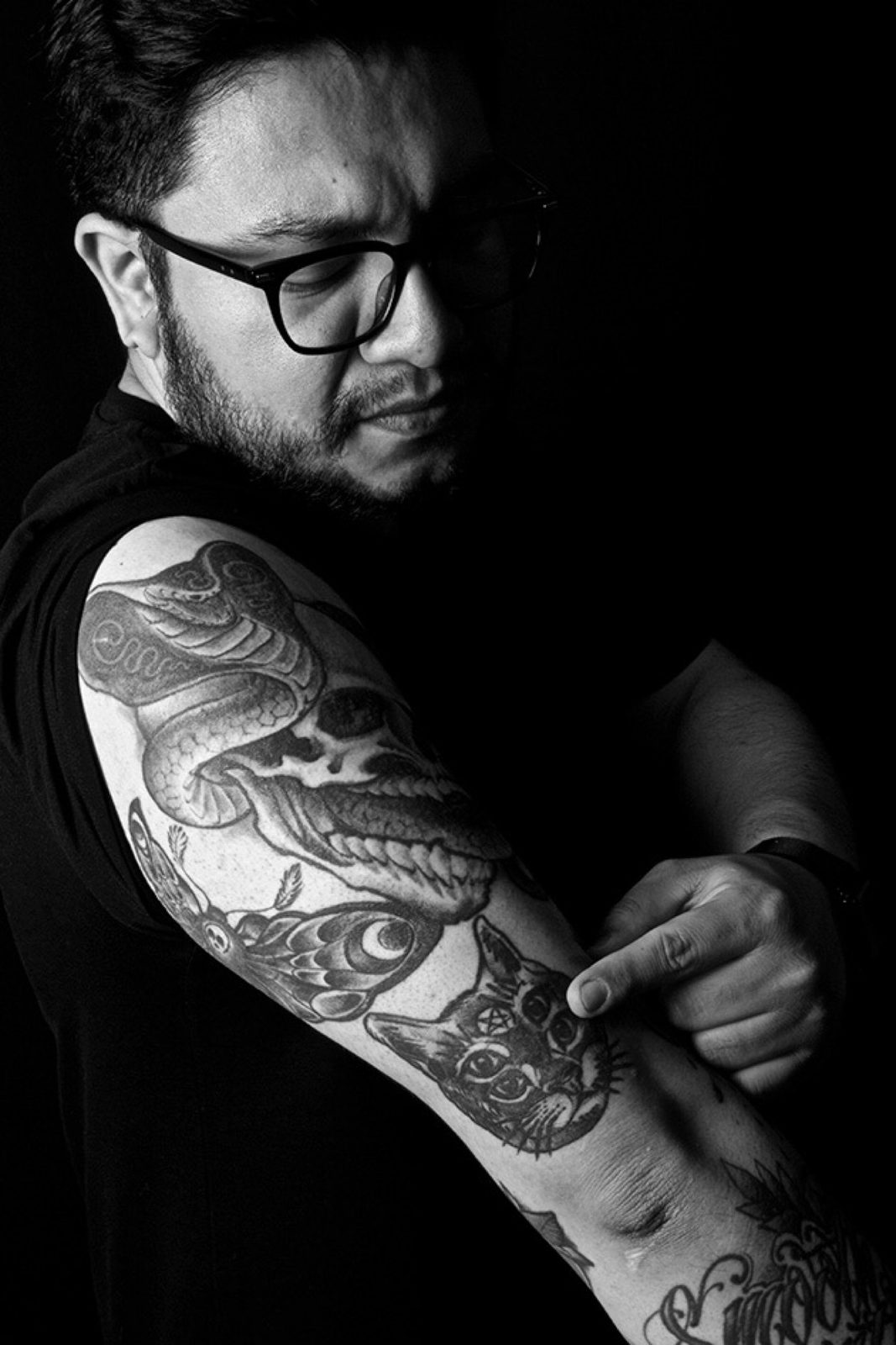 Retrato de estudio, tatuaje